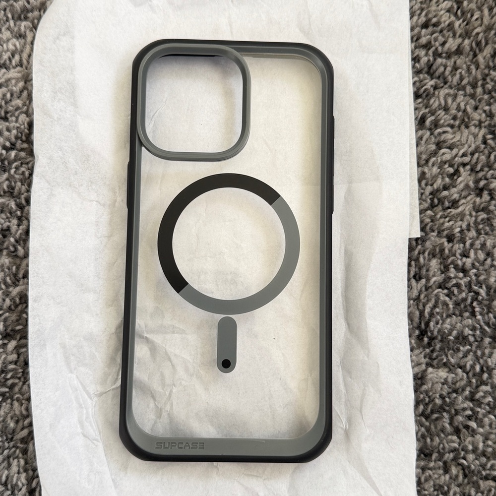 iPhone 15 Pro Max Gray and Black Phone Case